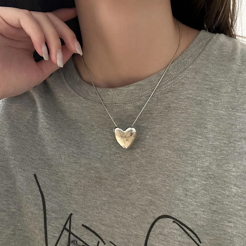 Liefde Hart Choker Ketting Voor Vrouwen Zilver Kleur Ketting Kleine Liefde Ketting Hanger Sieraden