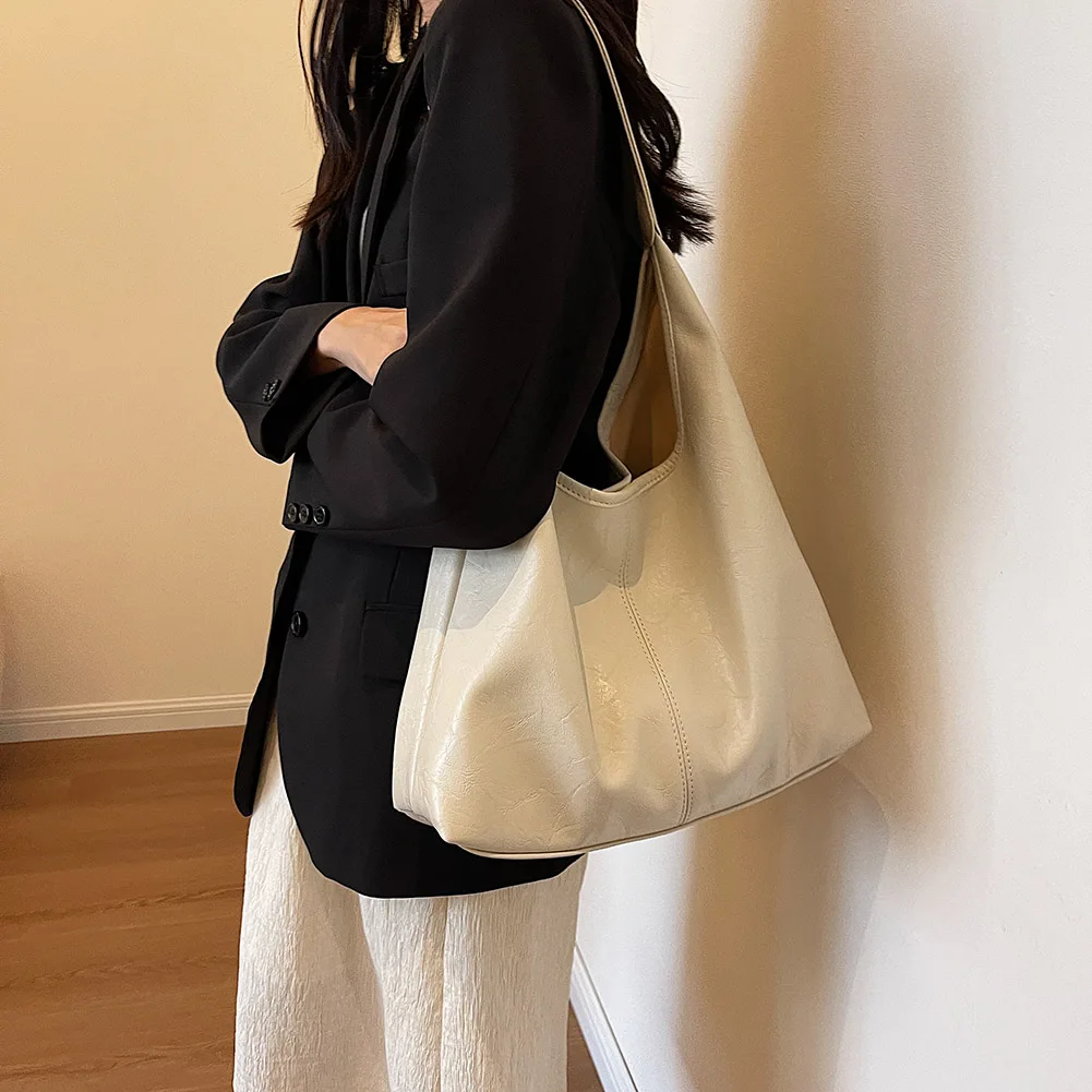 

Women Leather Shoulder Bag Fashion Soft Underarm Bag Casual Hobo Bag and Clutch 2pcs Shoulder Bag and Handbag Set Commuting Bag