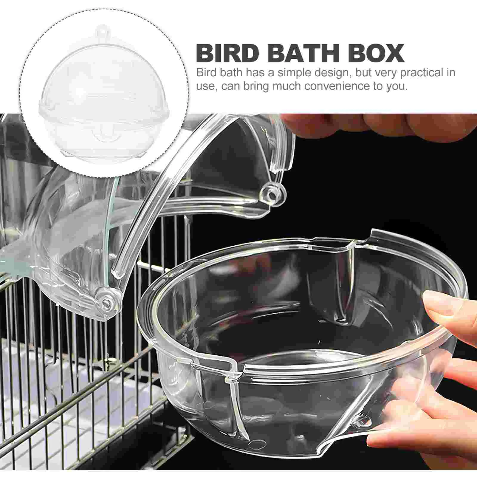 Bird Bath Box Bathing Tub Parakeet Convenient Bathtub Compact Cage Parrot Bidet Hanging For Plastic Bird external shower box