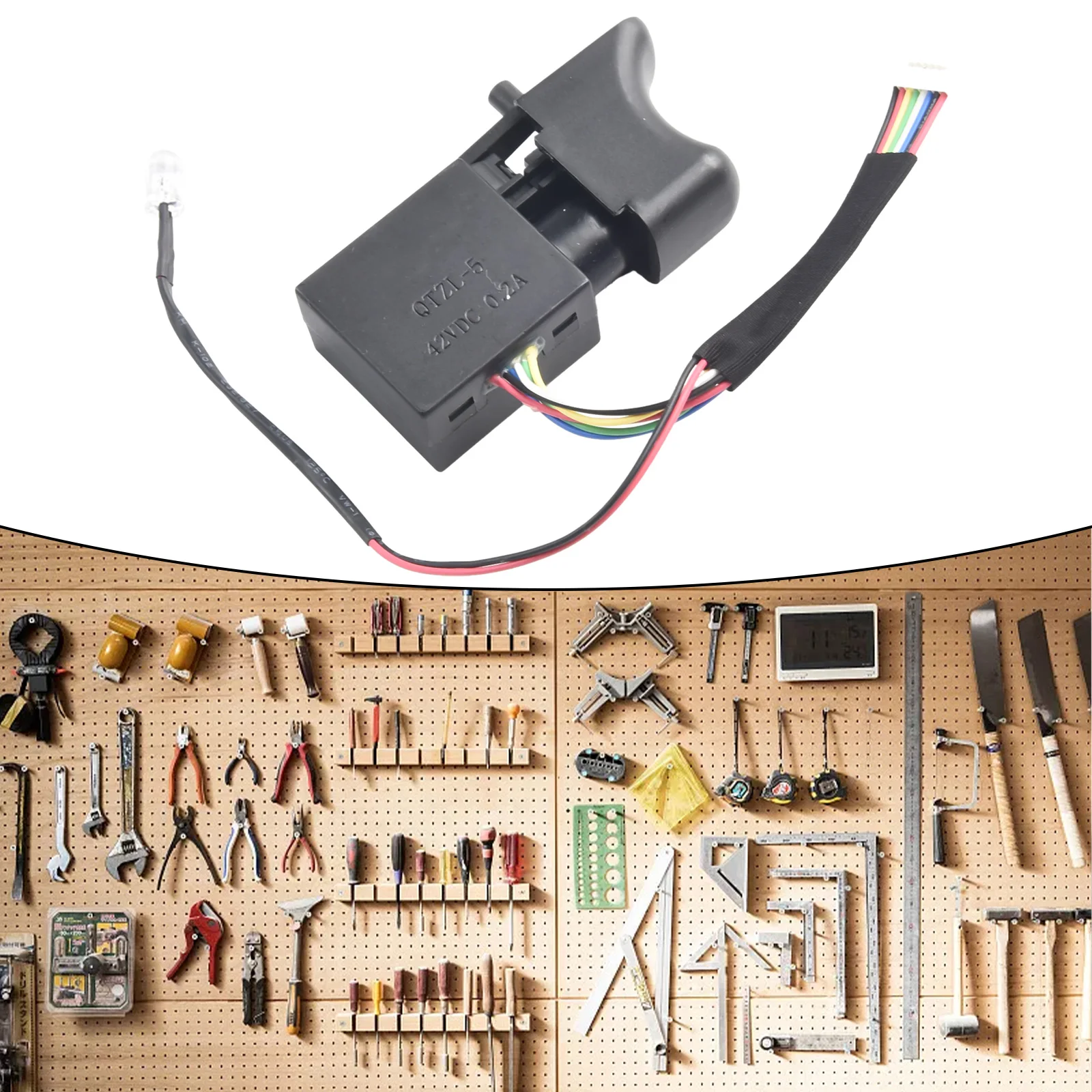 

Power Tools Trigger Switch Controller Drill Switch Plastic + Metal Speed Switch 7.2V-24V Adjustable FA2-16/1WEK