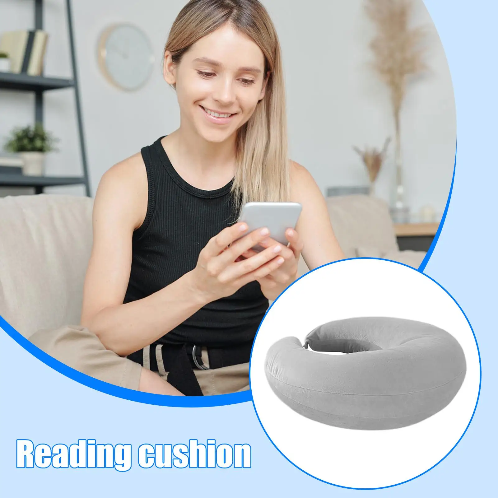 

Armrest Pillow Soft Reading Pillows U-Shape Cushion for Working Crocheting Sofa Adults Kids Reading Watching TV Bed
