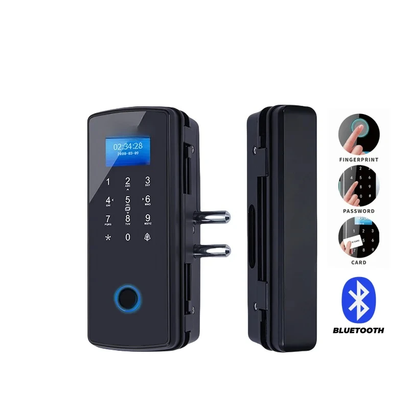 

Office waterproof smart electric ferrule glass door lock electronic digital fingerprint smart door lock with wifi