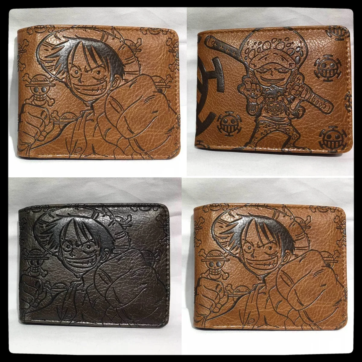 ワンピース アニメグッズ ルフィ スカル柄 メンズ財布 漫画風財布 PUレザー カード収納 誕生日プレゼント 和風