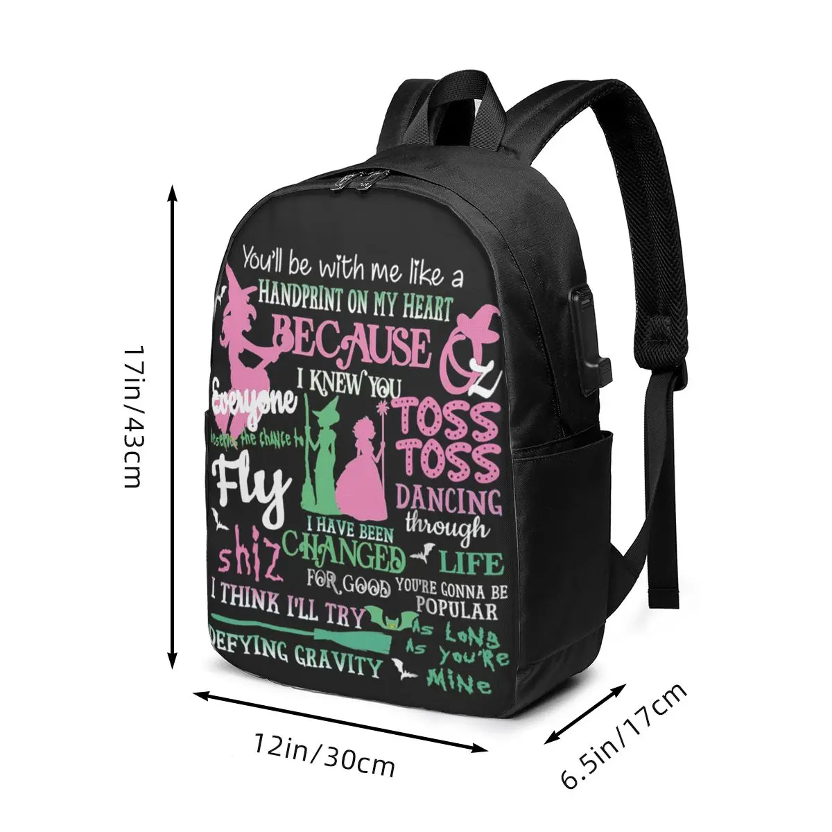 Elphaba And Glinda Wicked The Musical Backpack Travel Notebook Bag Computer College Student School Bag Laptop Shoulder Bags