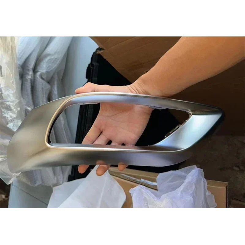 아우디 Q7 S-라인 S라인 스포츠 2020 2021 2022 2023 2024용 자동차 블랙 또는 크롬 리어 배기 머플러 테일 스로트 파이프 커버 트림