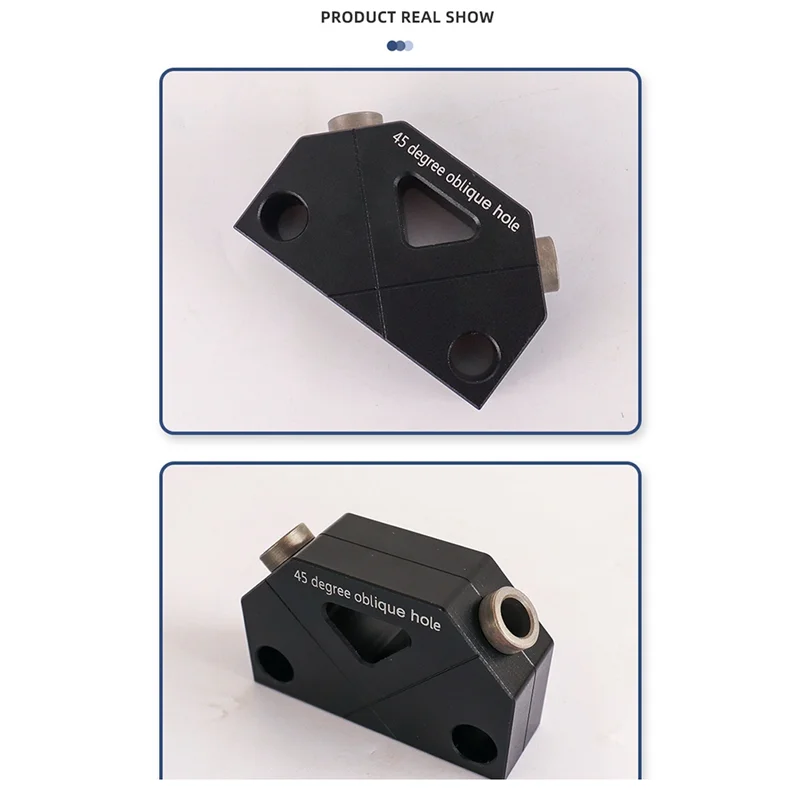 Localizzatore di punzoni obliqui da 45 gradi Localizzatore di foratura per la lavorazione del legno Assistente di punzonatura Posizionamento Strumenti per la lavorazione del legno 9,5 mm Durevole