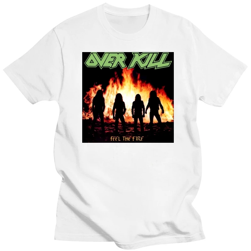 OVERKILL Feel The Fire T-shirt double sided black all sizes S...5XL