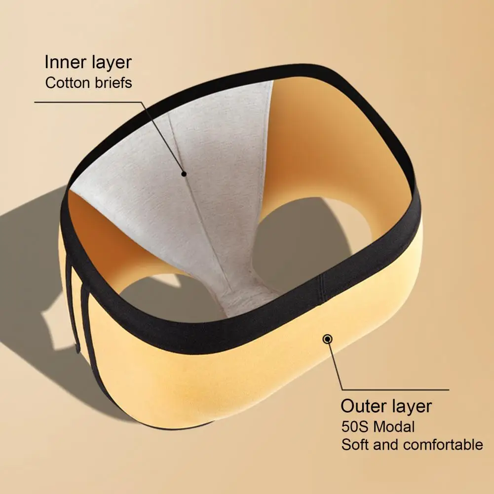 Bóxer de talla grande para hombre, forro triangular, cintura elástica, doble capa, ropa interior suave y cómoda, calzoncillos 3 en 1, culottes, pantalones cortos Apro