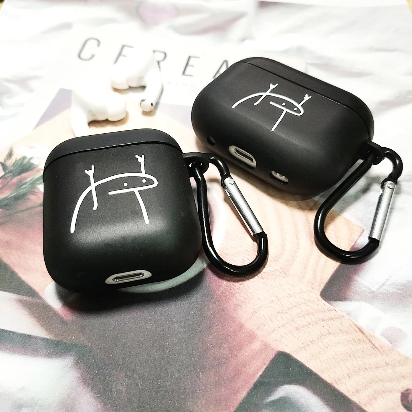 面白いマッチ棒フロストラインマン クリアイヤホンケース AirPods 3/2Pro用 ソフトカバー AirPods2/3/1用 保護アクセサリーシェル