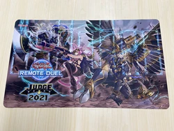 YuGiOh Tri-Brigade Playmat Ferrijit & Shuraig TCG CCG Board Game Duel Trading Card Game Mat Anime Mouse Pad Rubber Desk Mat Bag