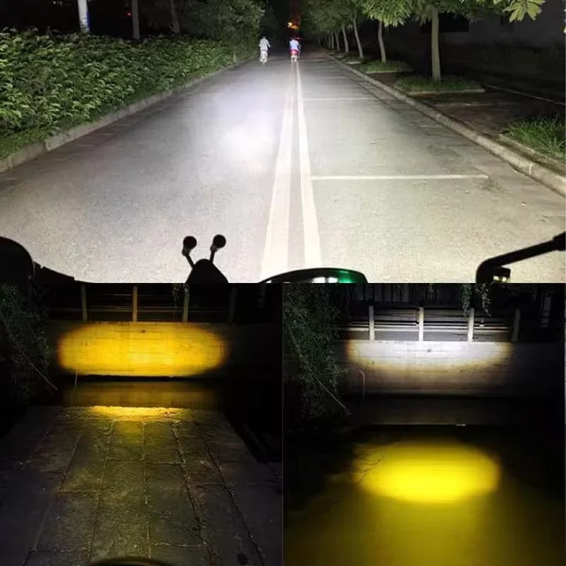 1Pc H4 LED Dual Color Motorcycle Headlight Bulbs BA20D S2 P15D H6 6000K Hi/Lo Beam 12V Moto Fog Lamp Scooter ATV Accessories