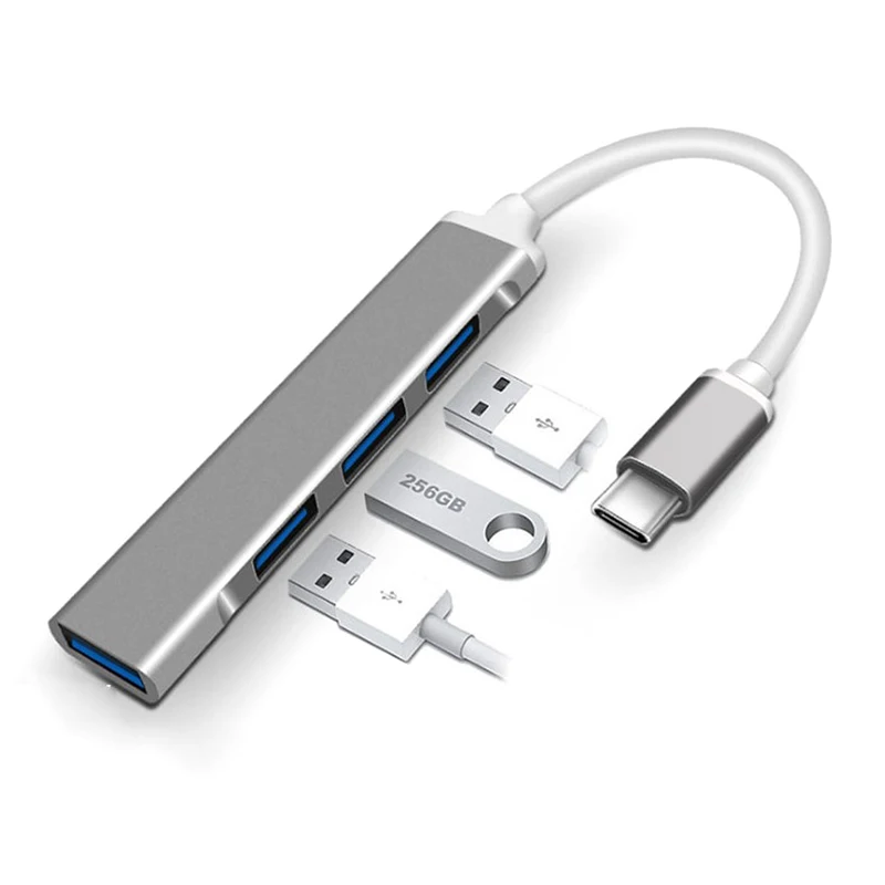 USBハブとUSBポートを備えたスプリッター,4ポートのUSB 3.0ソケット,さまざまな色,PC,ラップトップ用の超薄型