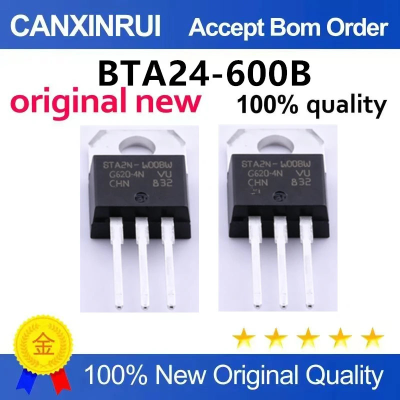 （5pcs-10pcs）Original genuine bidirectional thyristor BTA24-600B direct insertion TO-220 transistor 24V/600V
