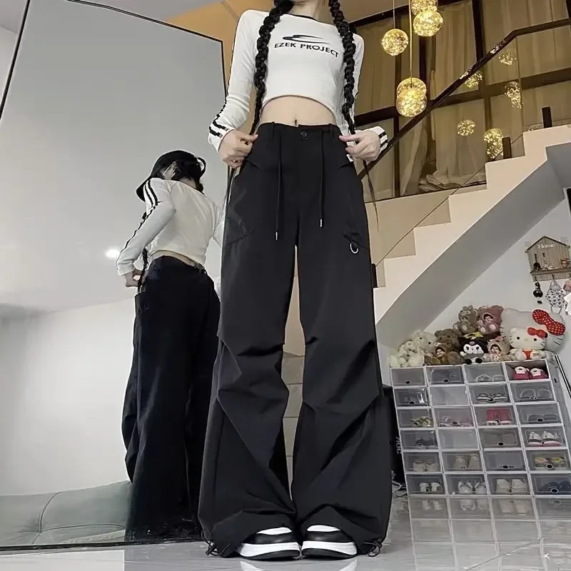 

QWEEK Y2k Vintage Cargo Pants Woman Streetwear Baggy Harajuku Korean Fashion Sports Oversized High Waist Trousers Aesthetic