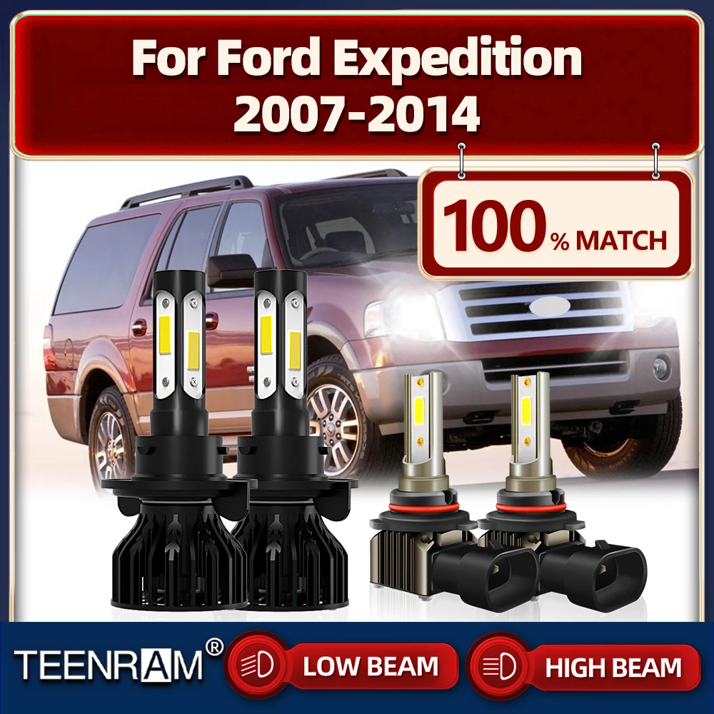 H13 Led Headlight Bulb Car Lights 9005 Fog Lights 6000K 60000LM Auto Headlamps For Ford Expedition 2007-2010 2011 2012 2013 2014