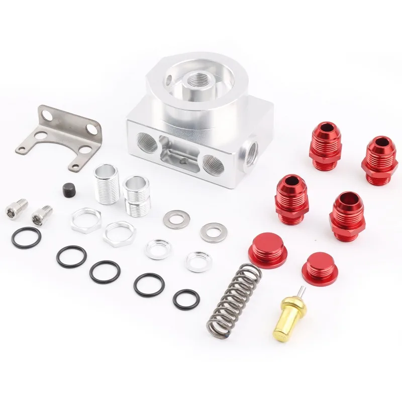 AN10 Oil Filter Relocation Kit Universal Oil Cooler Sandwich Plate Adapter Car Engine Performance Modification Base