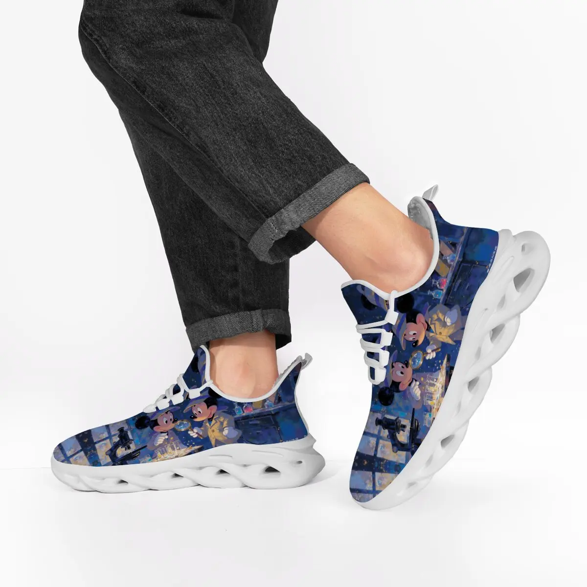 

Кроссовки с Микки Маусом, детские легкие кроссовки с детективным принтом на флисовой подкладке, кроссовки с героями мультфильмов Диснея для мужчин и женщин