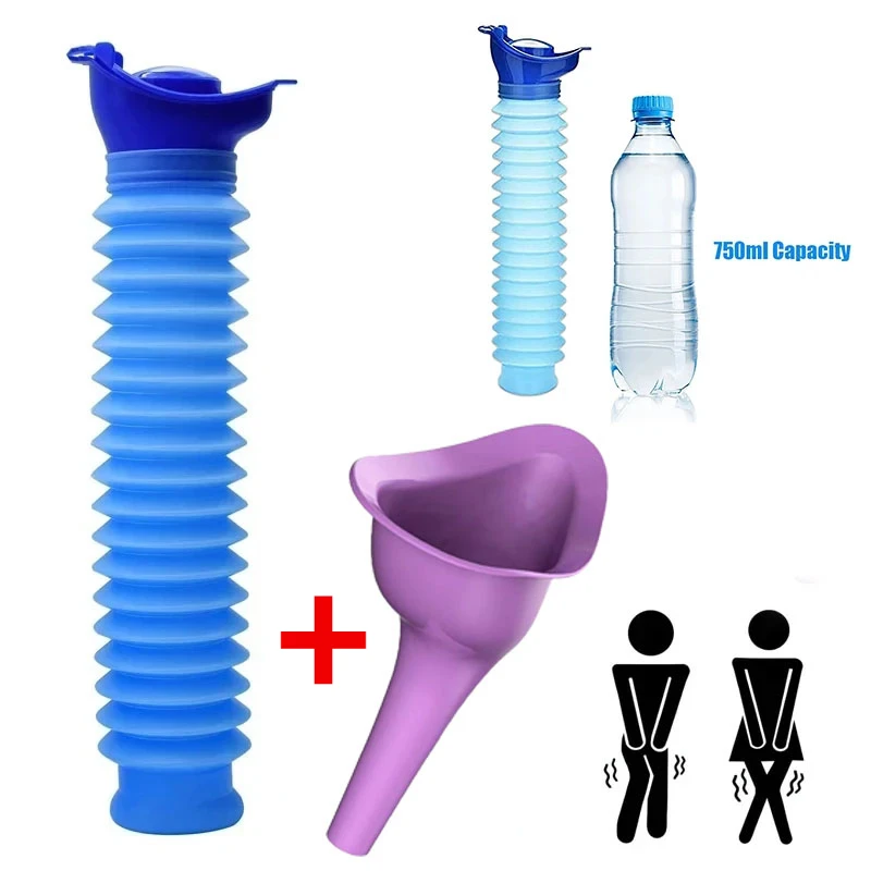 

1set Portable Urinal For Men Women Car Urinal Bucket Outdoor Camping Kids Urine Bottle Emergency Squat-Free Travel Urine Leak