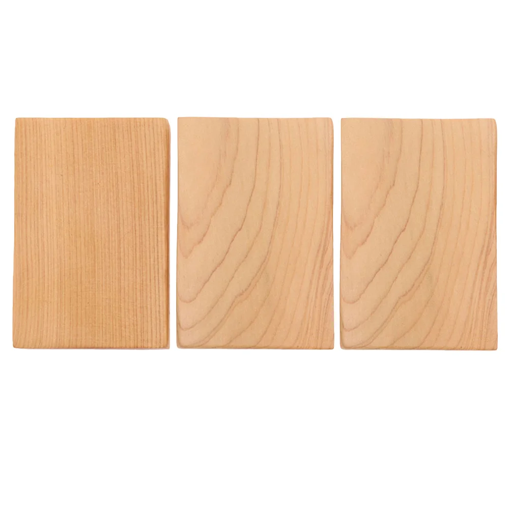 

3Pcs Unfinished Rectangular Wood Block Natural Solid Hardwood Smooth Surface DIY Painting Carving Craft Materials