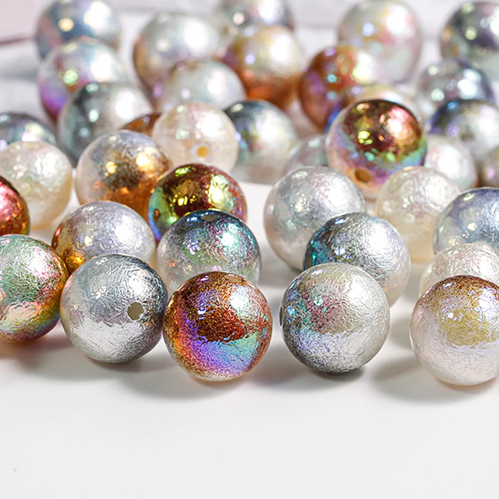 Newest 60pcs 16mm Double Colors Wrinkle Acrylic Pearl Beads Bubblegum Gumball Necklace Bracelet Ornament Accessories 16mm 60pcs