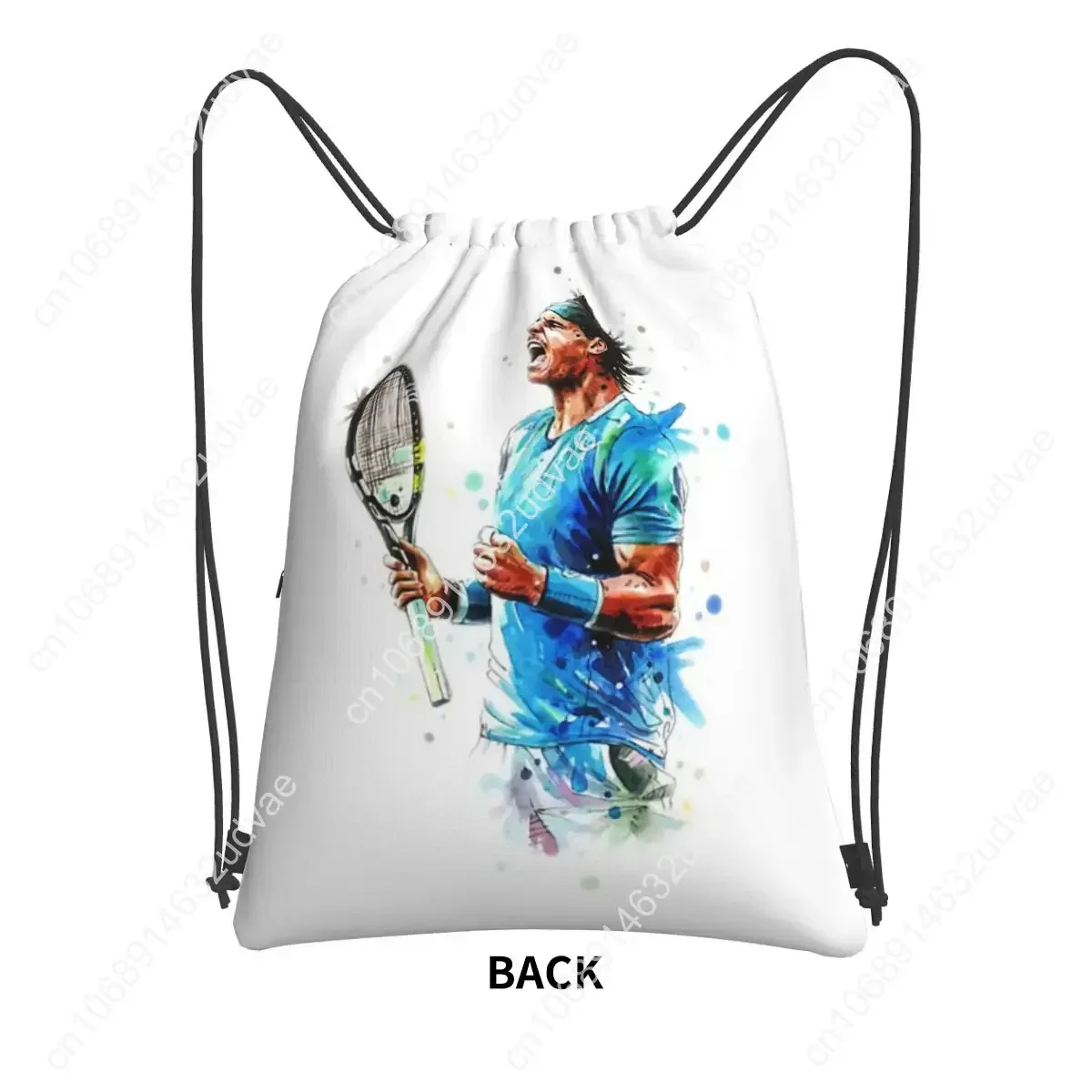 Art Rafael Nadal Portable Backpacks Drawstring Bag Casual Drawstring Bundle Pocket Storage Bags For School Students