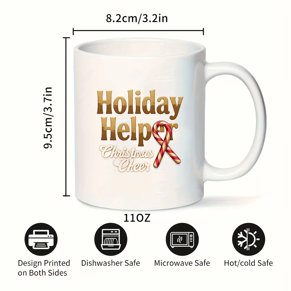 Mug 11oz + Cangkir Natal Stik Permen Kreatif + Hadiah Natal - Cangkir Air Anak Cangkir Kopi Rumah Kantor