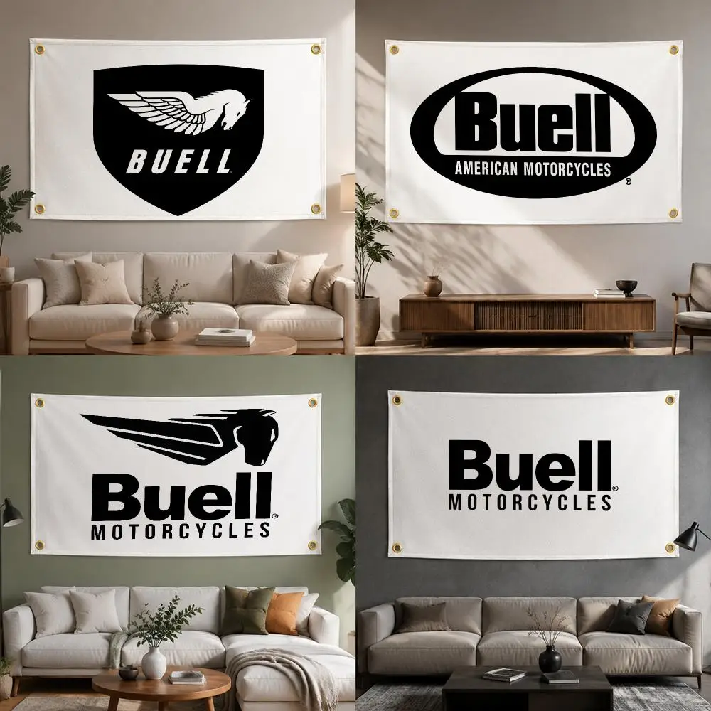Motorcycle Brand Buell Flags Fashion flag For Living Room Home Dorm Decor Wall Outdoor Camping Party Banner Gifts