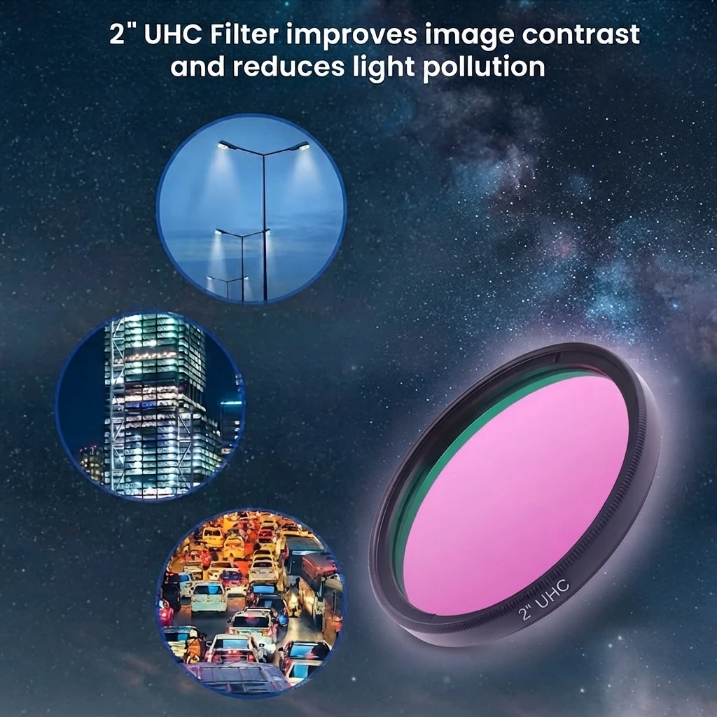 2 Zoll UHC Nebula-Filter 50,8mm Lichtverschmutzungsreduktionsfilter für Teleskop-Tiefenbeobachtungen – Detail 4