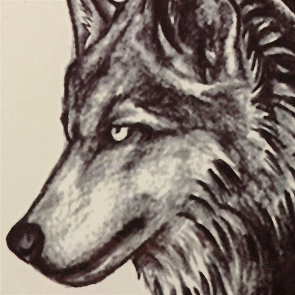 Tatuajes falsos grandes a prueba de agua, tatuajes temporales de arte corporal, pegatina de tatuaje de Lobo, Rey Lobo, 2 piezas