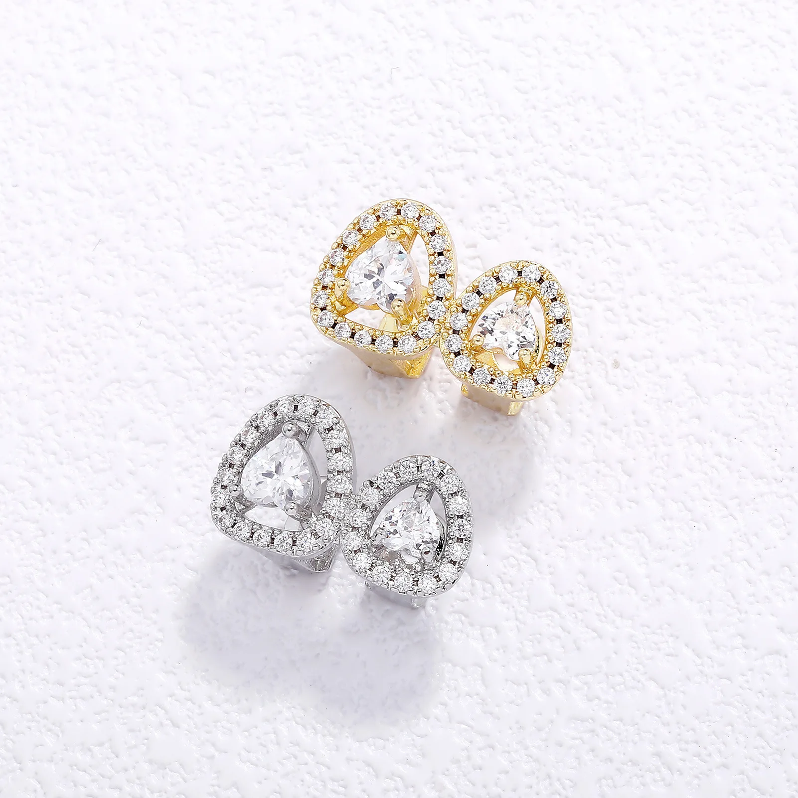 YOUNGX الهيب هوب مزدوجة الجوف القلب الزركون الأسنان Grillz خمر كامل تشيكوسلوفاكيا حجر الأسنان قبعات للنساء الرجال المجوهرات هدية تأثيري #5