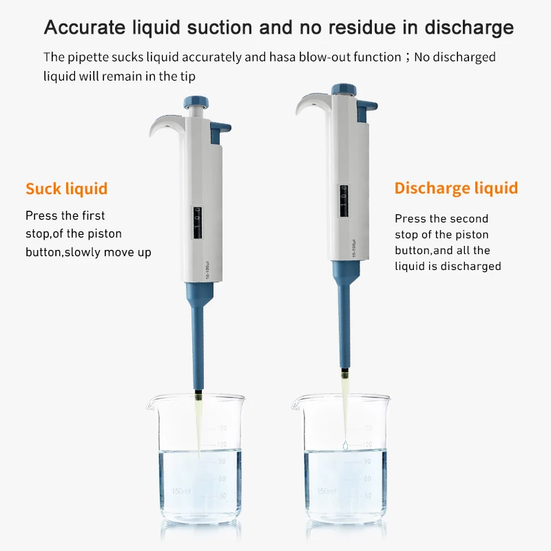 ONILAB Laboratory Pipette Plastic With Pipette Tips Single Channel Digital Adjustable Micropipette Lab Equipment