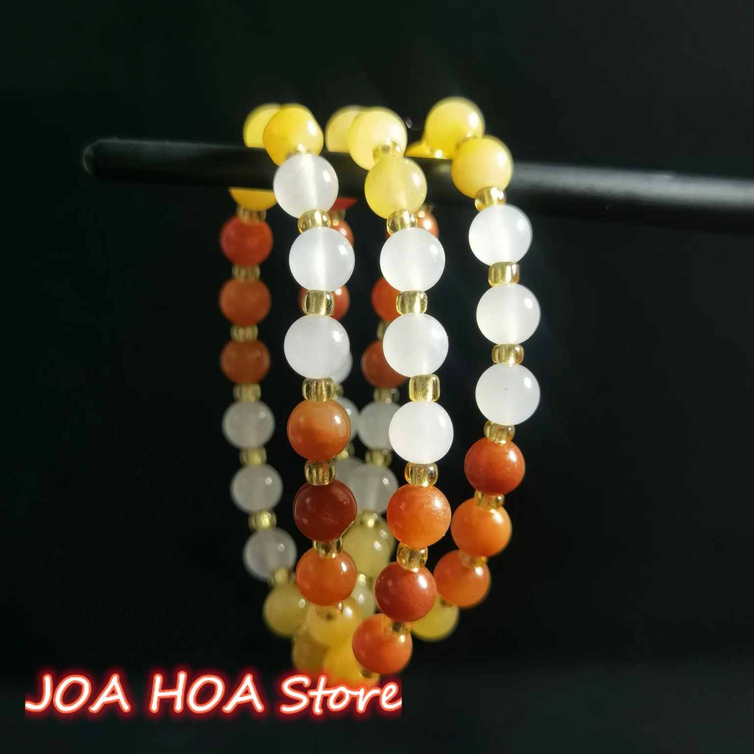 Fine Natural Gold Silk Jade Red Yellow White  Multi-circle String Bracelet Selected Round Beads Bangle Jewelry