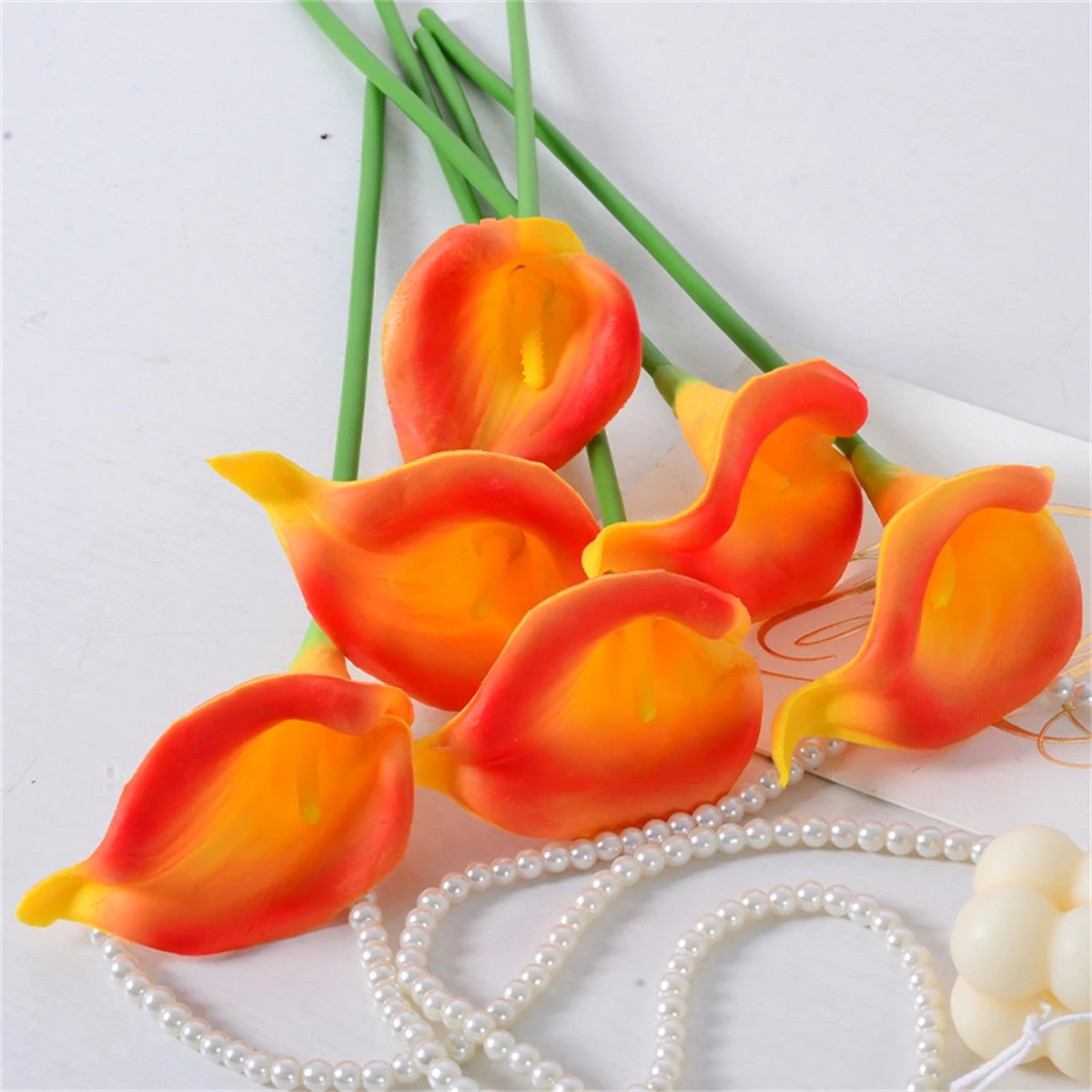 5/10Pcs Artificial Flowers PU Fake Calla Lily Flower Bouquet Wedding Mother day Decorations Table Decor Home Supplies