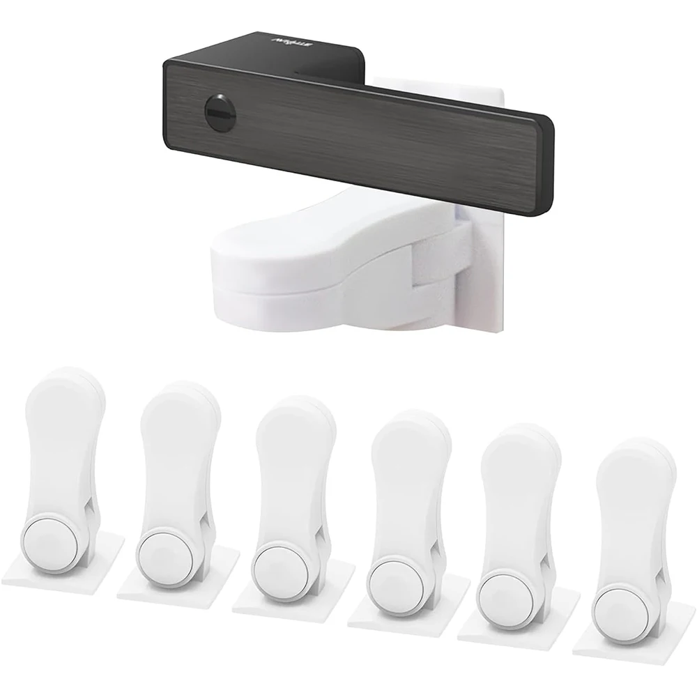 Child Proof Door Lever Lock Baby Safety Door Handle Lock with 3M Adhesive No Drilling Needed Minimalist Design for Home Security