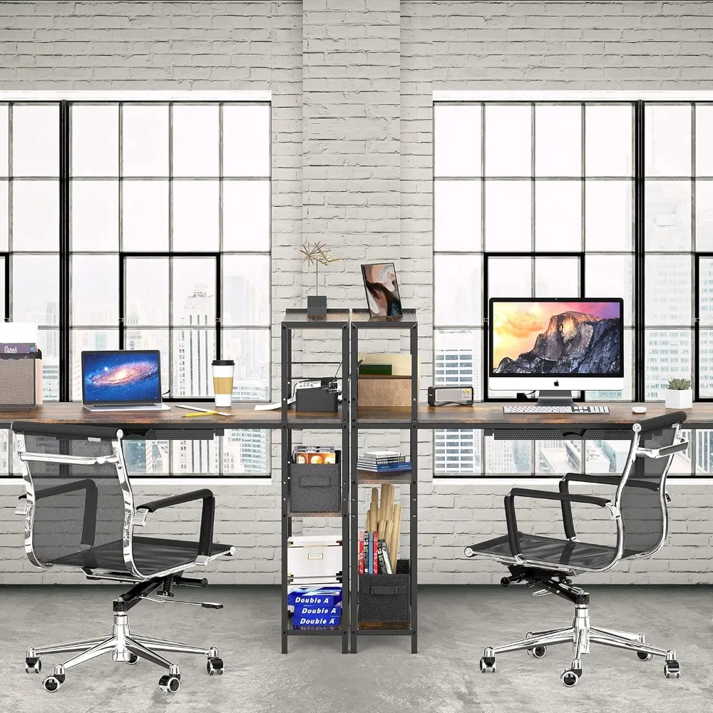 Rustic Brown 46-Inch Computer Desk with Side Shelf and Drawer for Home Office Mission Style