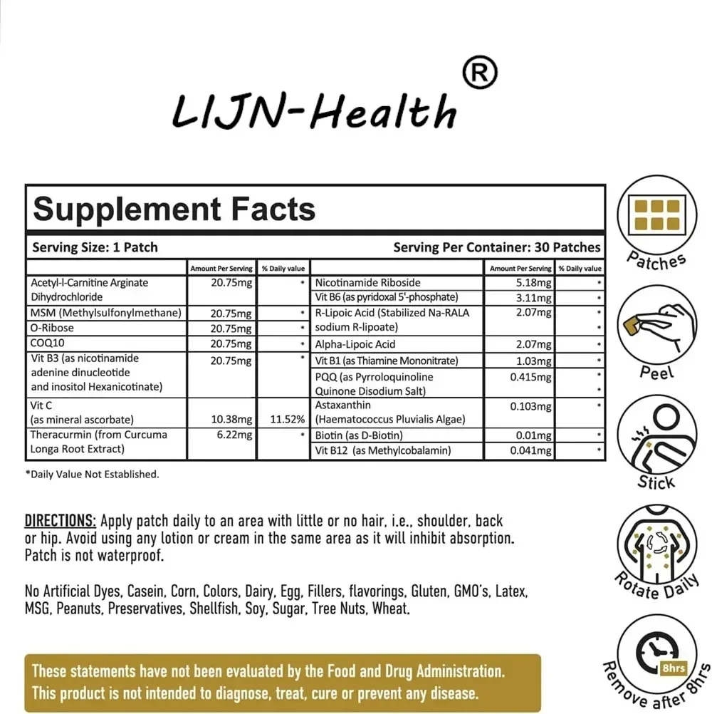 NAD Plus Transdermal Patches 30 Patches(30-Day Supply)