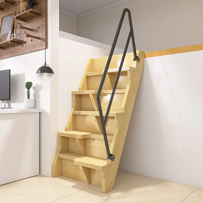 

Solid wood attic stairs Small apartment Chinese simple indoor ladder