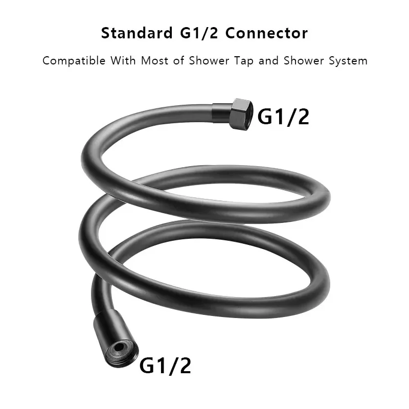 

PVC Shower Hose Flexible Anti-Rusteak-Proof Bathroom Pipe G1/2 Connector for Shower Heads Tap Kitchen Durable Water Supply Tube
