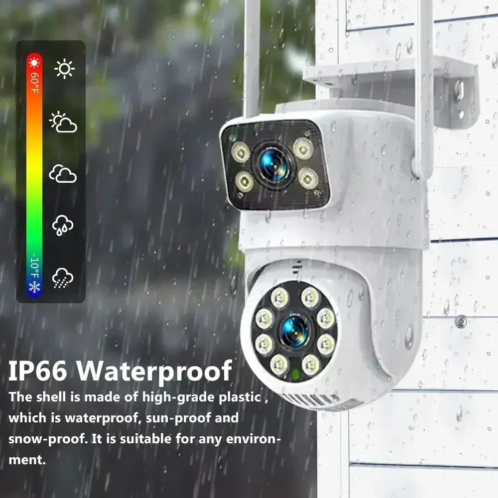 CCTV Security 10 Channel 8MP Dual Lens PTZ Camera 5MP 10.1" LCD Screen Monitor Wifi NVR Kit Wireless Home Security Camera System