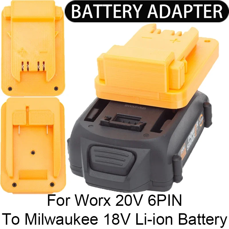 

Battery Adapter/Converter for Milwaukee 18V Tools to Worx 20V 6PIN Li-ion Battery Adapter power tool accessories