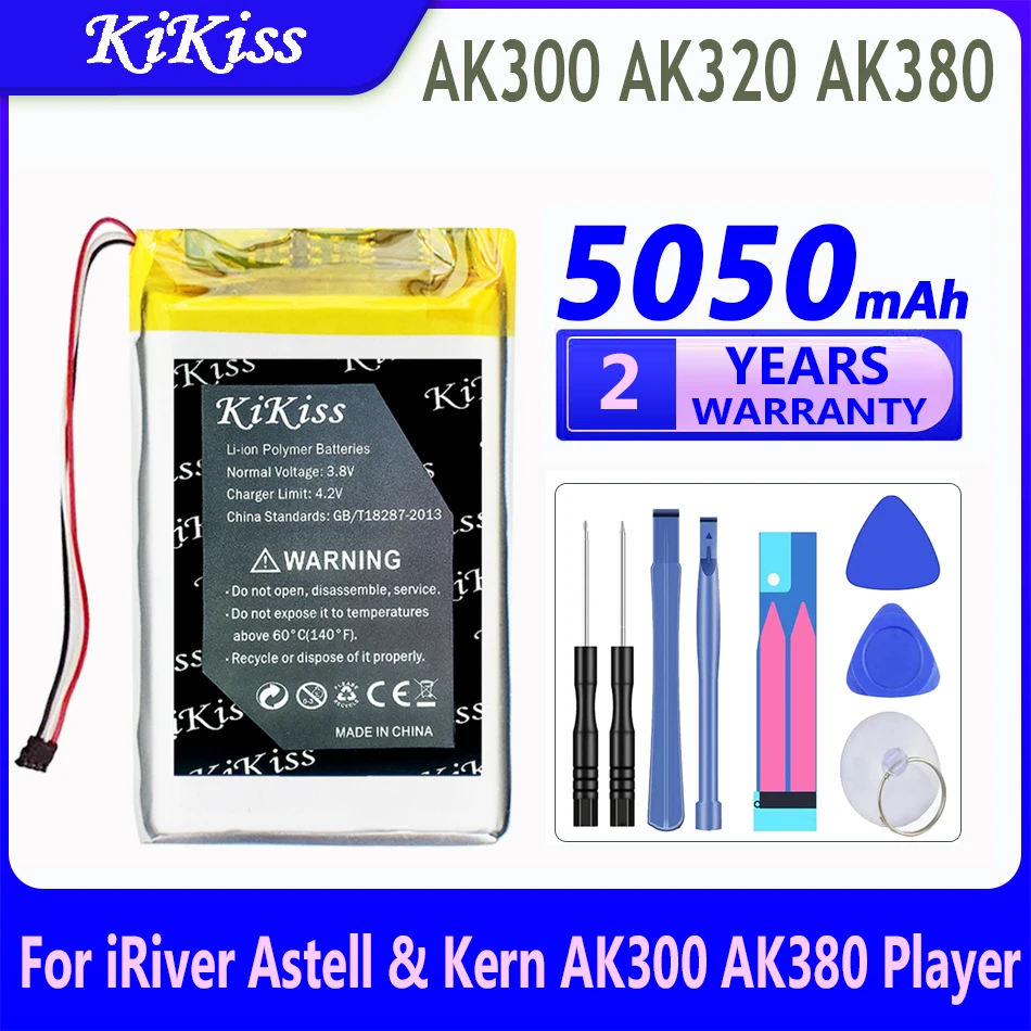 

5050mAh KiKiss Powerful Battery for IRIVER Astell & Kern AK300 AK320 AK380 Player Batteries + Free Tools