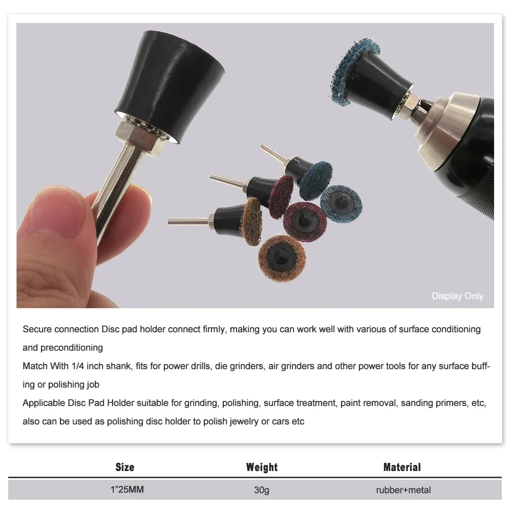 4Pcs 1Inch 25MM Abrasive Bristle Disc Kit with Backer Holder 1/4 Inch Shank for Metal Deburring Polishing Cleaning Rust Removal