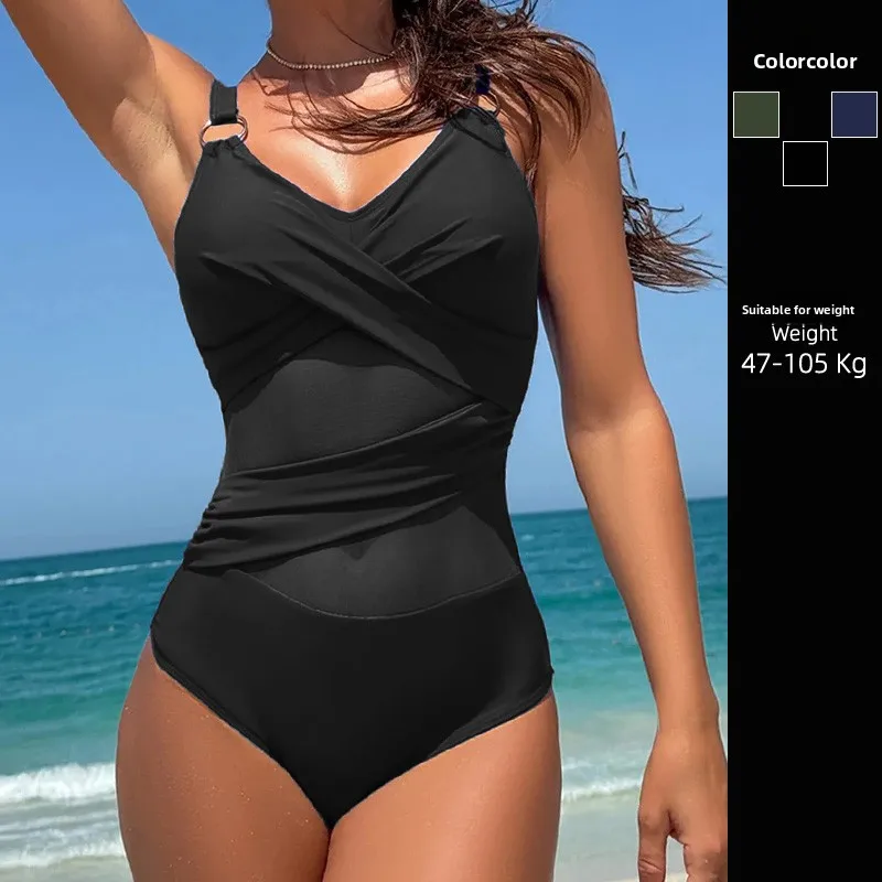 

Genuine Europe and America 2026 New Ins Swimsuit, Large Size One-piece Slim Women's Swimsuit
