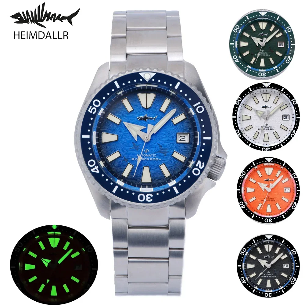 

Heimdallr Titanium SKX007 Men's Automatic Diver Watch Blue/Orange Dial Sapphire Ceramic Bezel NH35 Mechanical Movement 20Bar