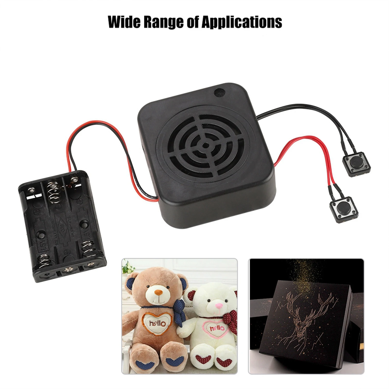 

DIY Voice Recording Module, 2-4 Minute Voice Recorder, 3W DIY Voice Recorder, Clear Sound Quality Ideal for Plush Toys/Gifts