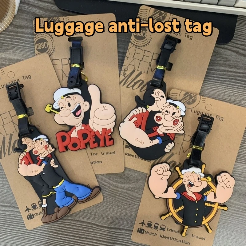 Popeye Luggage Anti-lost Tag Cartoon Peripheral Travel Backpack Tag Travel Essential Holiday Gift for Friends and Classmates