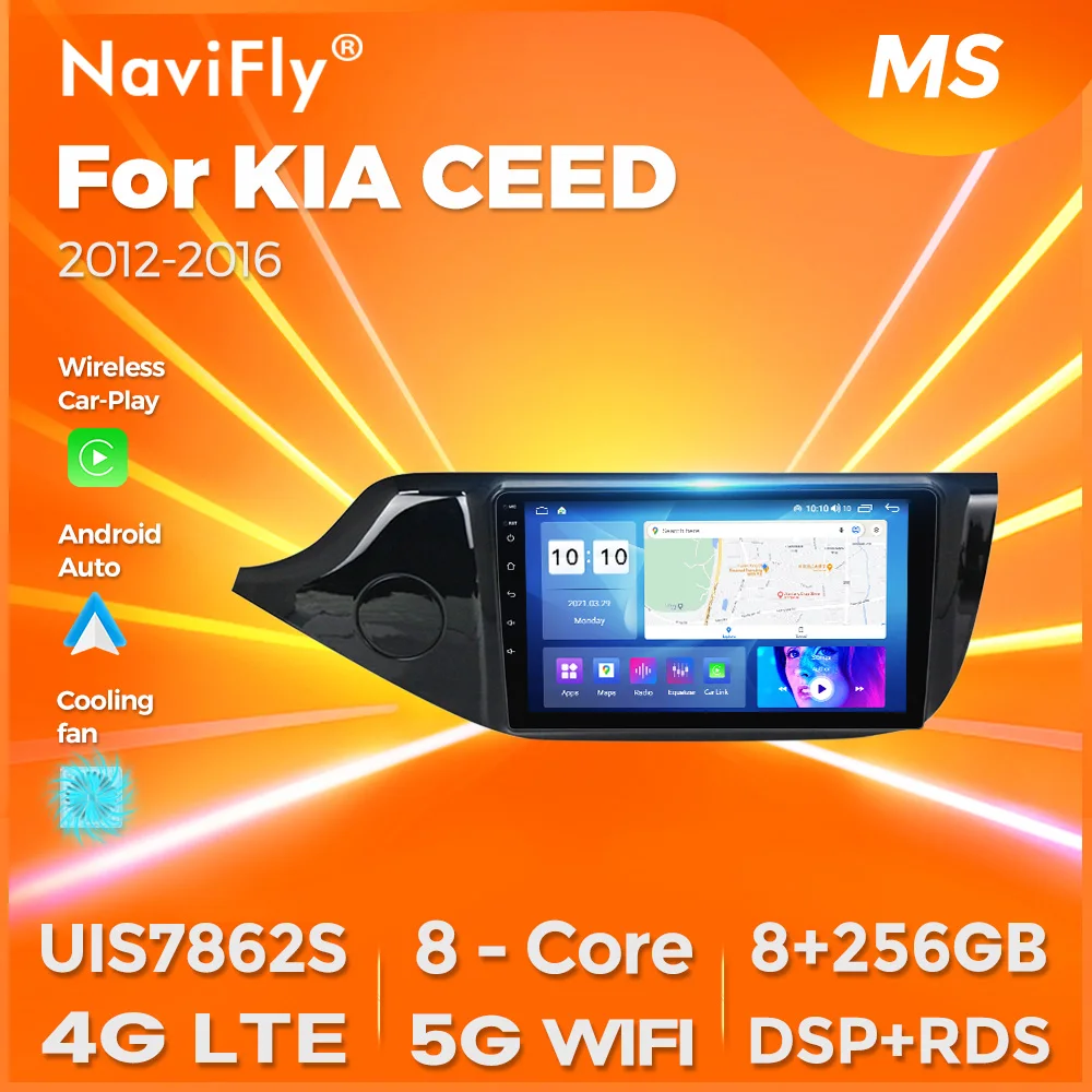 

Navifly 9-дюймовый HD сенсорный экран автомобильный радиоприемник стерео для KIA CEED JD 2012-2018 автомобильный мультимедийный видеоплеер GPS Carplay Auto BT 4G RDS DSP