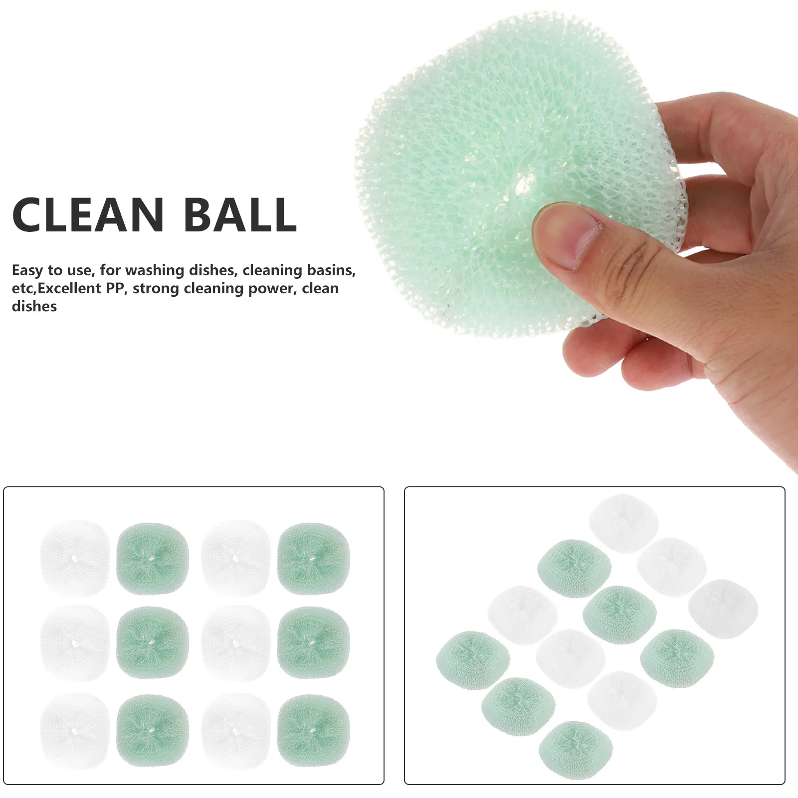 

12PCS Cleaning High Grade PP Material Durable NonCorrosive Dish Washing Pot Brush Practical Quantities Easy Use Cookware Ball