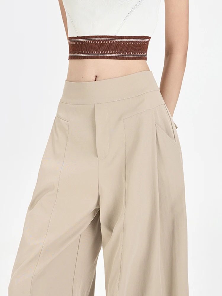 กางเกงขายาวทรงกระบอกเอวสูงสไตล์ญี่ปุ่นฮาราจูกุ สีพื้น ผ้าเนื้อนุ่มใส่สบาย ทรงหลวม ขาตรง แฟชั่นฤดูใบไม้ร่วง สตรีทแวร์