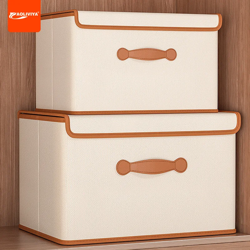 

Aoliviya Home Clothes Storage Box Household Wardrobe Underwear Storage Box Finishing Box with Lid Clothing Quilt Storage Basket